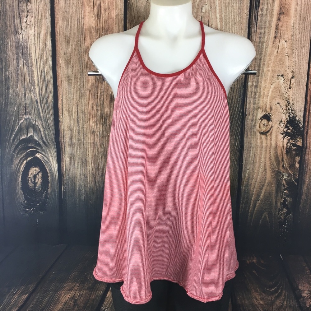 We the free red and white striped tank size large